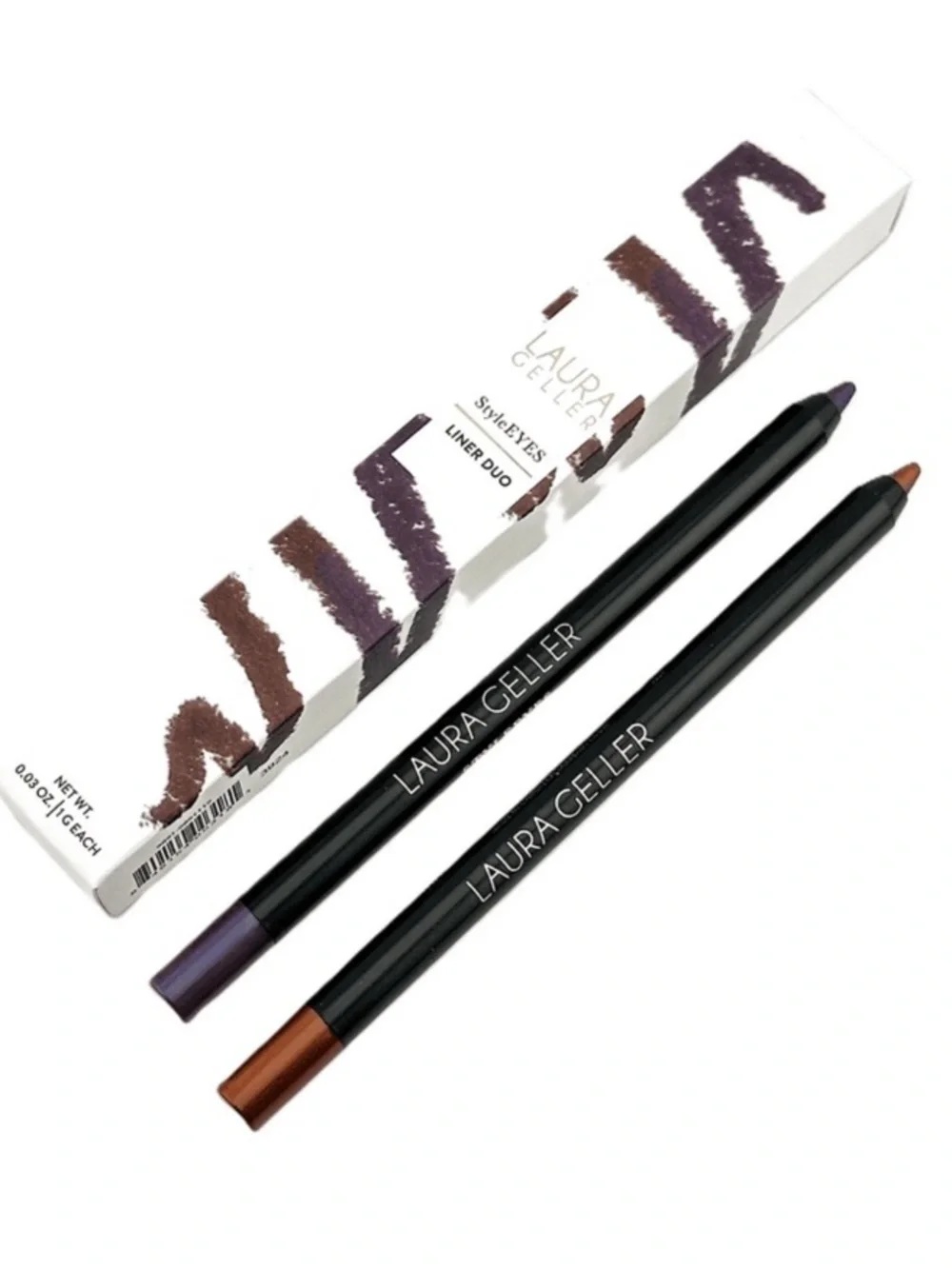 Laura Geller StyleEYES Liner Duo in Royal Plum & Warm Cocoa NEW! FULL SIZE!